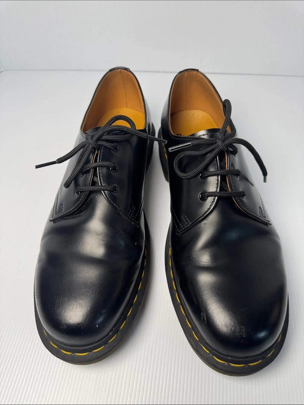 DR. MARTENS Men's Black Smooth Leather 3 Hole Lace-Up Oxford Shoes US 11 EU 45